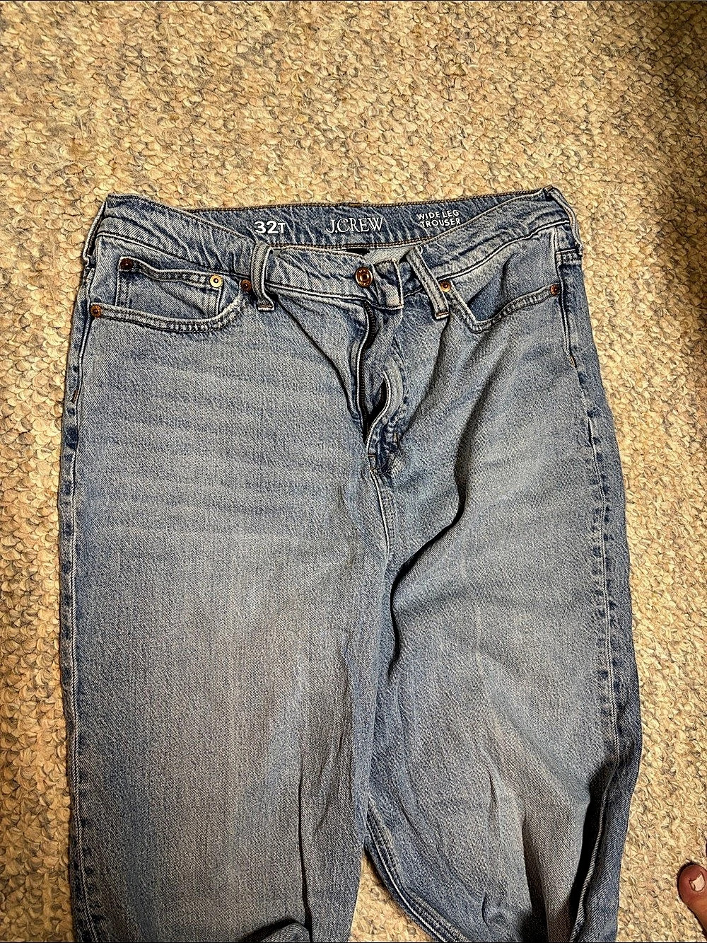J.Crew Wide-Leg Trouser Jean Blue Waist 32T